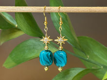 Load image into Gallery viewer, Teal Starburst Earrings
