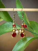 Load image into Gallery viewer, Burgundy Earthy Dangle Earrings
