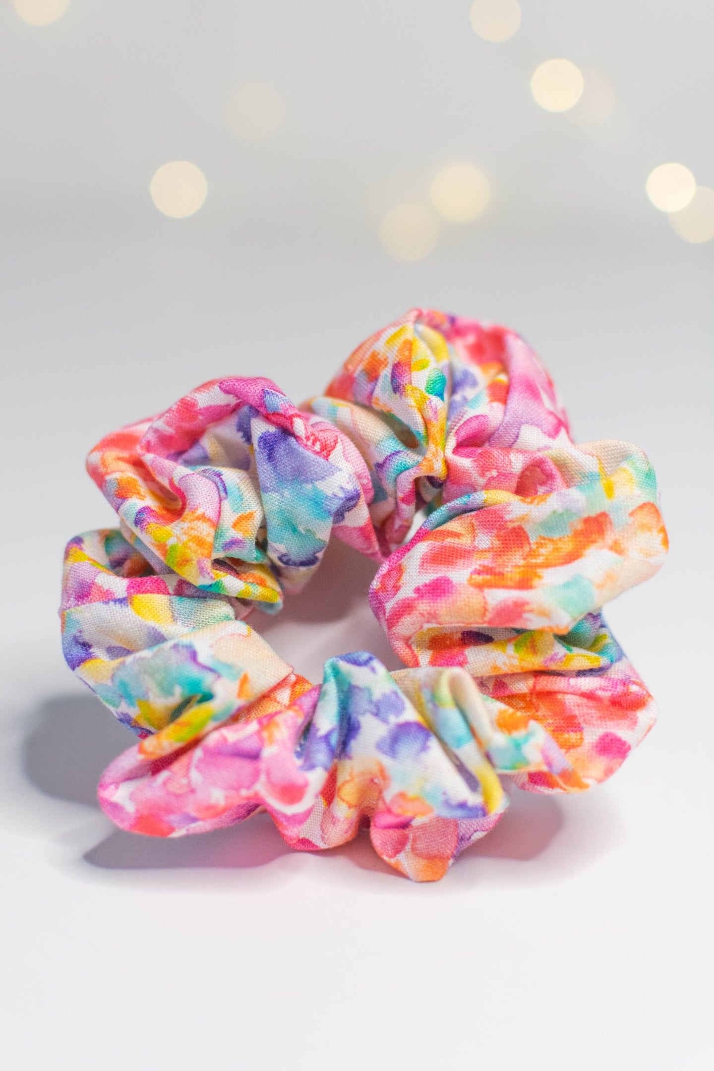 Rainbow Watercolor Scrunchie